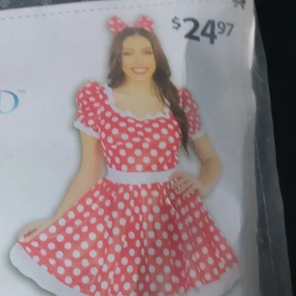 Wonderland Red Polka Dot Dress with Bow Headband - Picture 3 of 4